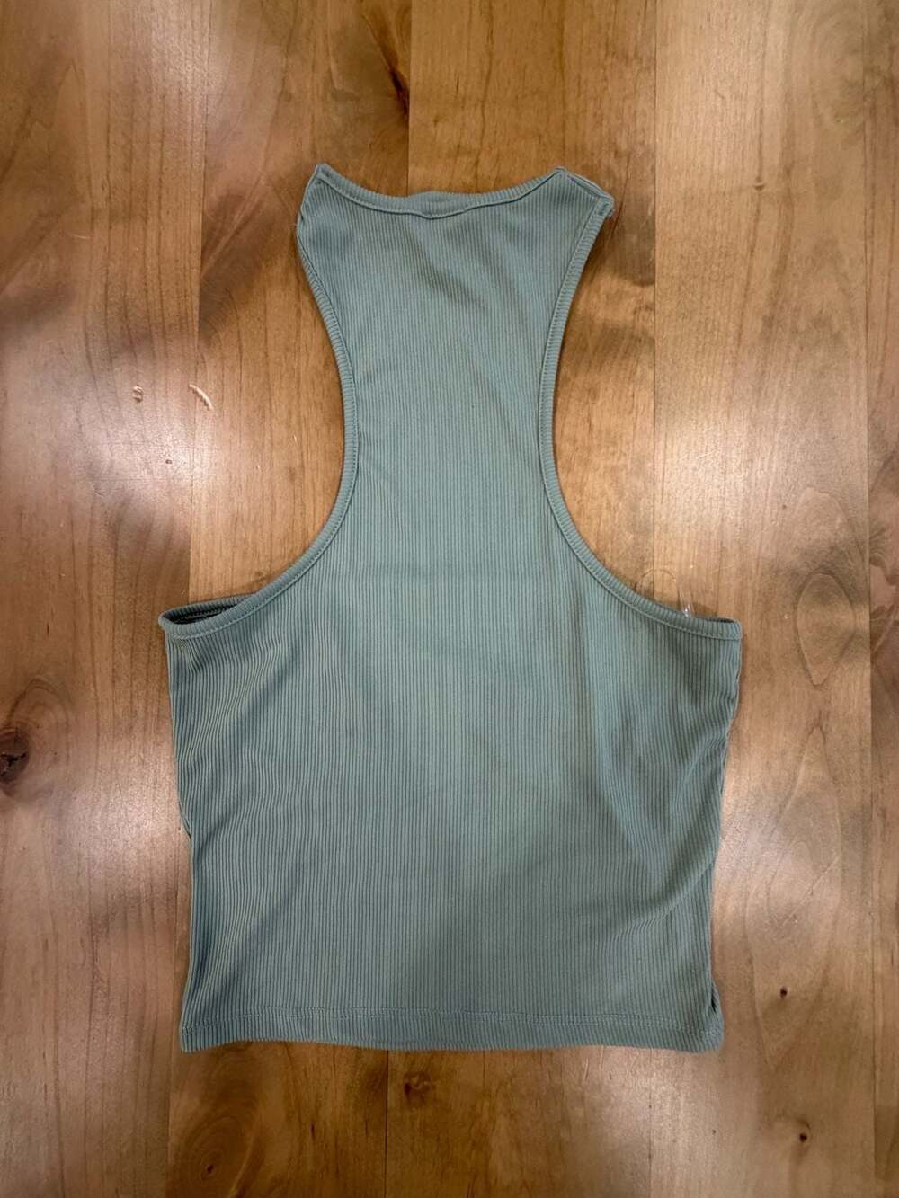 Peach Love California Ribbed Sage Green High Neck Tank Top Medium KT6160